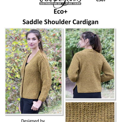 Saddle Shoulder Cardigan  in Cascade Yarns Eco+ - C307 - Downloadable PDF