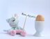 Lilac Bunny and Light pastel green Cat for keeping warm breakfast eggs