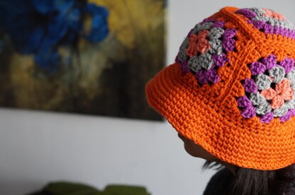 Granny square bucket hat