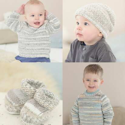 Sweater, Hat and Bootees in Sirdar Snuggly Baby Crofter DK - 4672