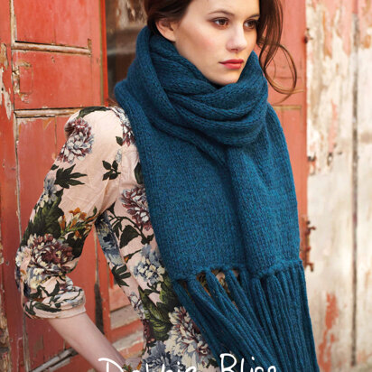 "Adaline Scarf" - Scarf Knitting Pattern For Women in Debbie Bliss Paloma - DBS009