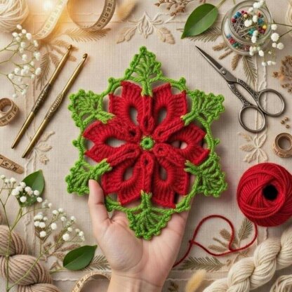 Crochet Hexagon Doily Pdf + Video Tutorial