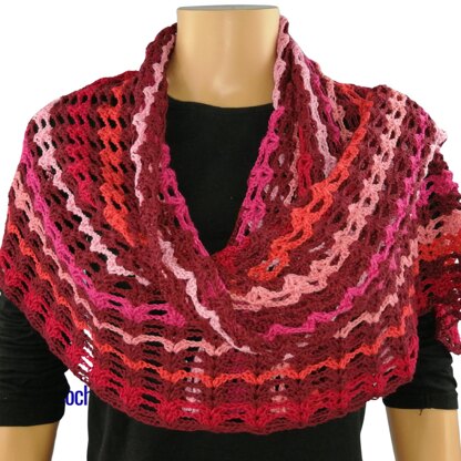 Lacy Double V-Stitch Rectangular Shawl