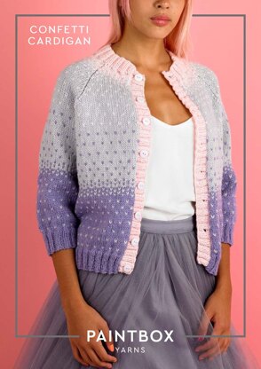 Confetti Cardigan - Free Knitting Pattern in Paintbox Yarns Wool Mix Aran
