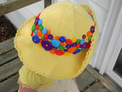 Crochet Summer Hat for a Girl “Loads of Buttons”.