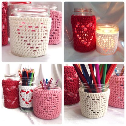 Valentine's Heart Jar Covers