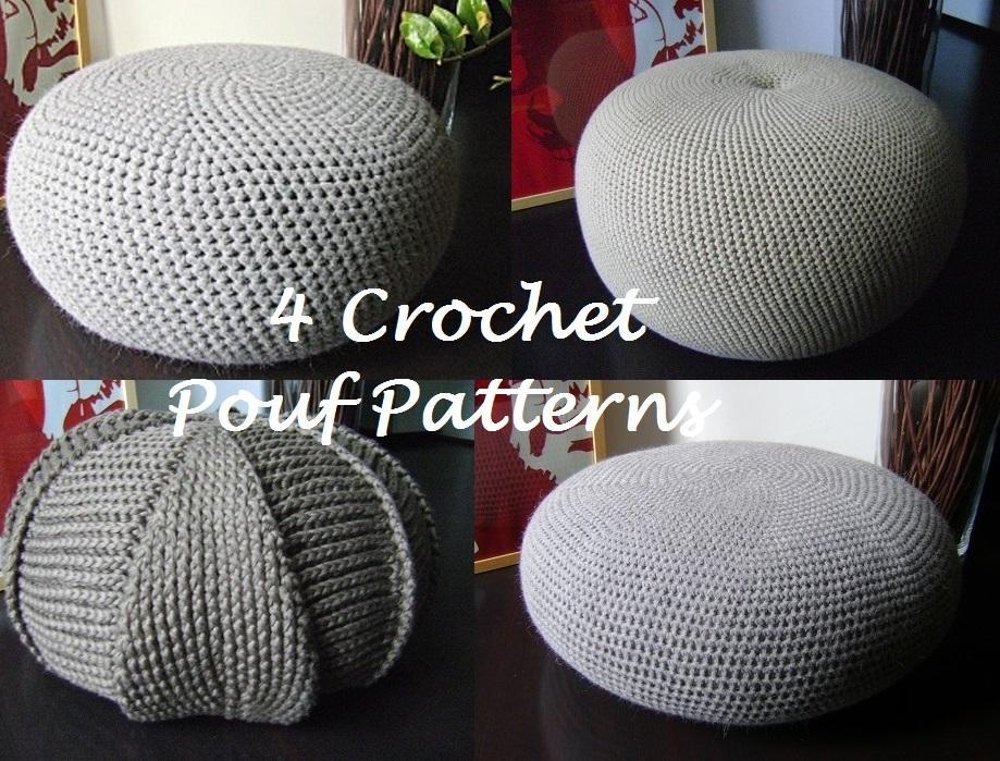 Diy crochet store pouf ottoman