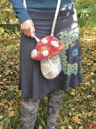 Crochet mushroom bag