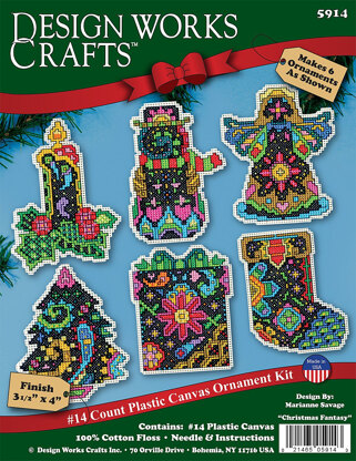 Design Works Fantasy Christmas Ornaments Cross Stitch Kit - 5cm x 10cm