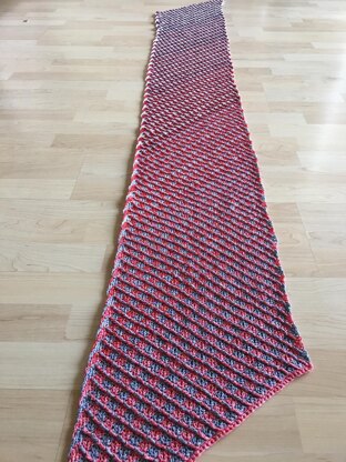 Strawberry Candy Stripe (Rectangular) Shawl