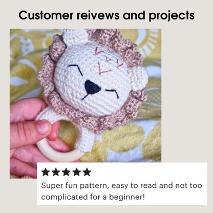 Lion baby rattle amigurumi