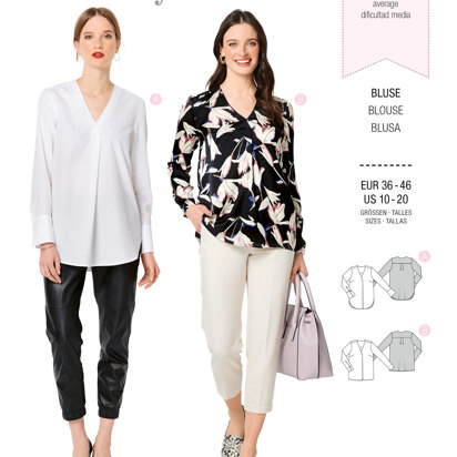Burda Style Women's Blouses Pull-On in Two Lengths B6278 - Paper Pattern, Size 10-20