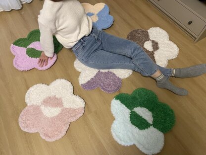 Flower Crochet Rug  #CCFR-01