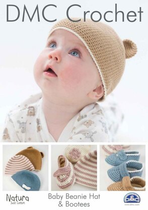 Baby Beanie Hat & Bootees in DMC Natura Just Cotton - 15045L/2
