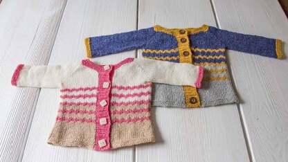 Curious baby zig zag cardigan