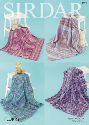 Blankets in Sirdar Flurry - 7959 - Downloadable PDF