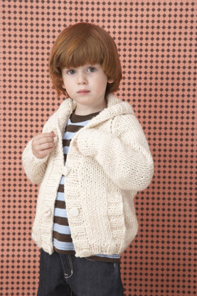 Knit Child's Raglan Cardigan in Lion Brand Wool-Ease Chunky - 60488A