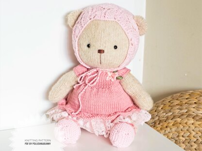 Doll Clothes - Teddy Shabby Chic Knitted Outfit