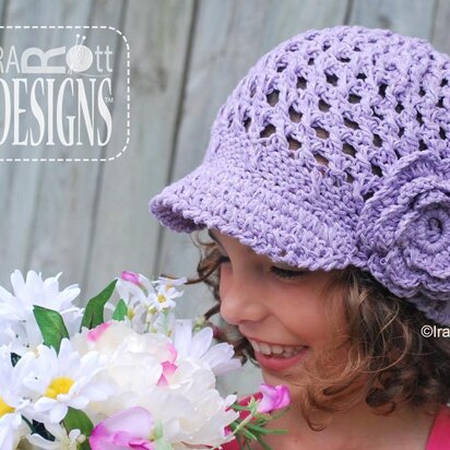 Summer Beanie with Brim & Flower plus Brimless Option - Crochet PDF Pattern