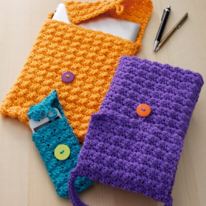 Cell Phone or Tablet Cozy in Caron Simply Soft - Downloadable PDF