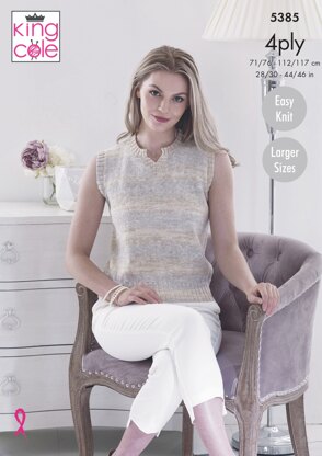 Sweater & Slipover in King Cole Drifter 4ply - 5385pdf - Downloadable PDF