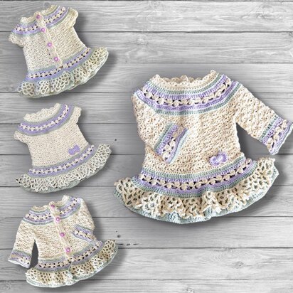 Lavender Child Dress and Cardigan