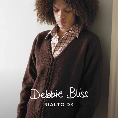 Debbie Bliss Man's Cabled Neck Sweater PDF