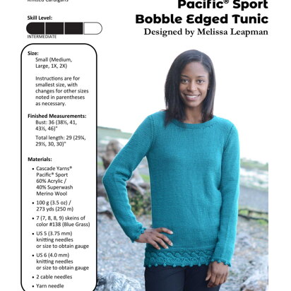 Pacific Sport Bobble Edged Tunic in Cascade Yarns - DK581 - Downloadable PDF