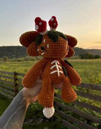 Forest Mountain Monster | Crochet Pattern | Mysterious creature with mushrooms on its head