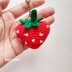 Strawberry heart keychain crochet pattern