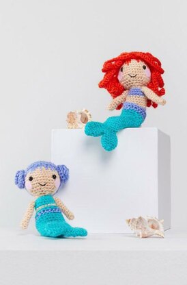 Dia & Mia Mermaid in Red Heart Amigurumi - LM6286 - Downloadable PDF