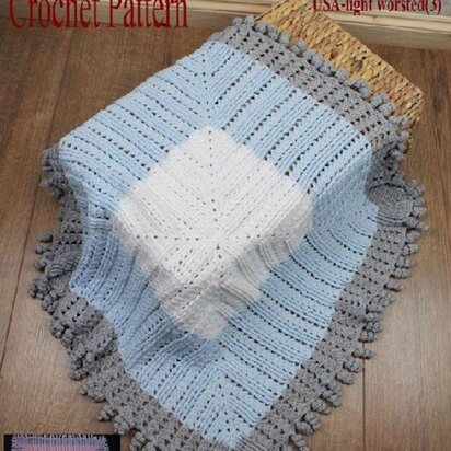 Curly Edge Blanket Crochet Pattern #103