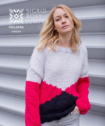 Sigrid Boxy Sweater - Knitting Pattern For Women in MillaMia Naturally Soft Super Chunky