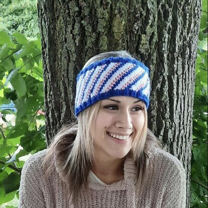 Three Color Combination Headband - knitting pattern