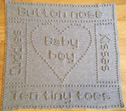 Button Nose Baby Boy and Baby Girl Blanket Crochet Pattern
