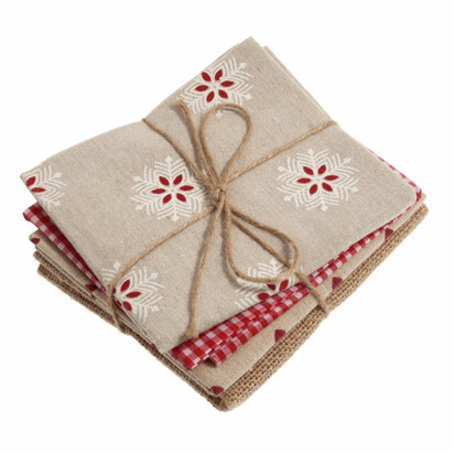 Groves Rustic Fat Quarter Bundle - Red/Natural