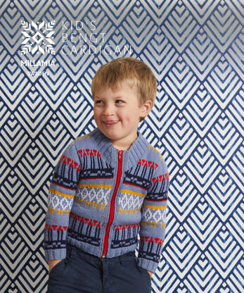 Kid's Bengt Cardigan - Knitting Pattern For Kids in MillaMia Naturally Soft Merino by MillaMia