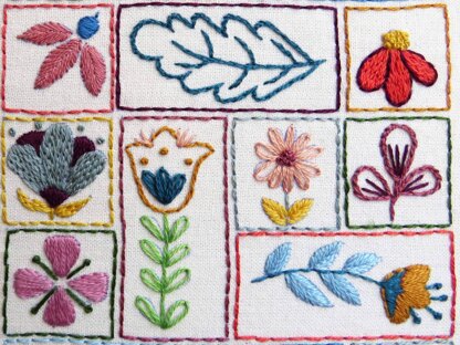 Stitchdoodles Flowery Folk, Hand Embroidery Pattern