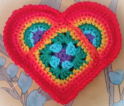 Happy Hippie Rainbow Hearts Applique Pendant