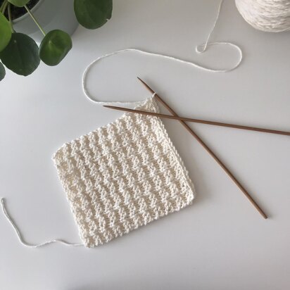 Waffle Stitch Washcloth Knitting Pattern