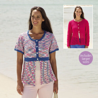 Short and Long Sleeved Cardigans in Sirdar Beachcomber DK - 7924 - Downloadable PDF