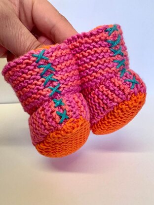 Stripey Baby Booties