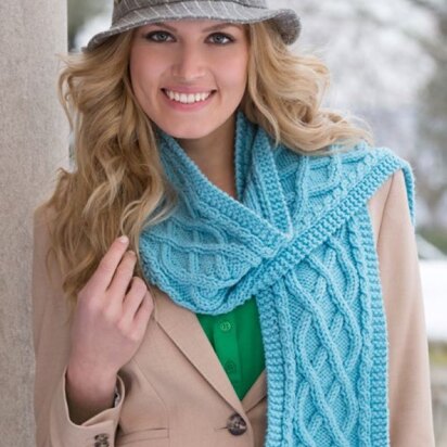 Cable Your Scarf in Red Heart With Love Solids - LW4282