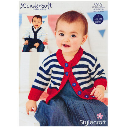 Unisex Baby Cardigans in Stylecraft Wondersoft DK - 8939