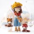 Crochet doll pattern amigurumi Kimberly doll with red panda Roxy by AradiyaToys beret tutorial PDF file handmade DIY dolls crochet patterns by AradiyaToys (Olka Novytska)