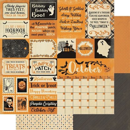 Authentique Paper Calendar Collection Double-Sided Cardstock 12"X12" 18/Pkg - October Sentiments