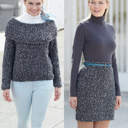 Skirt and Sweater in Sirdar Bouffle  - 7391 - Downloadable PDF