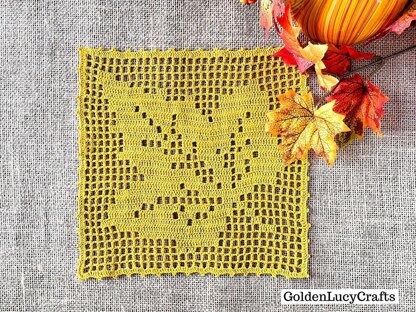 Maple Leaf Square Doily