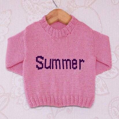 Intarsia - Summer Moniker Chart - Childrens Sweater