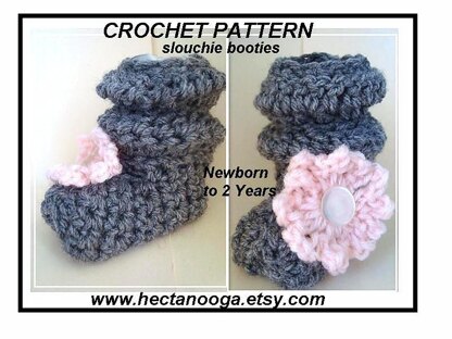 643 SLOUCHIE BOOTIES, Newborn to 4 yrs.